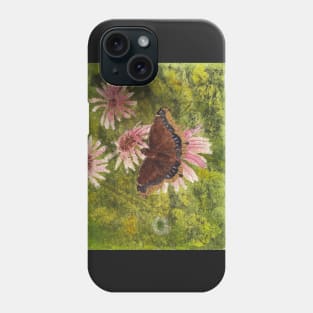 Mourning Cloak Butterfly in Watercolor and Ink Phone Case