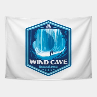 Wind Cave National Park Vintage WPA Style Outdoor Badge Tapestry