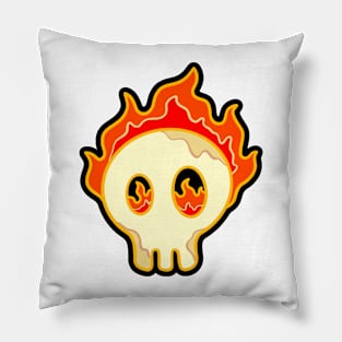 Fiery Skull Head Pillow