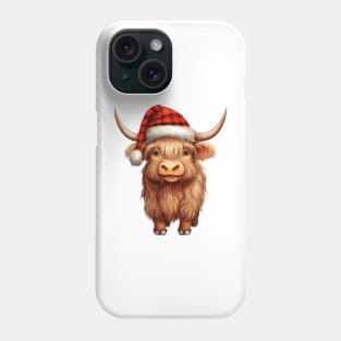 Vintage Christmas Highland Cow Phone Case