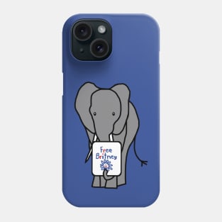 Cute Elephant with Free Britney Sign Phone Case