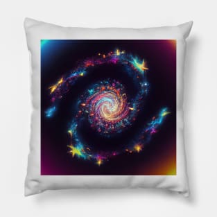 spiral galaxy, psychedelic Pillow