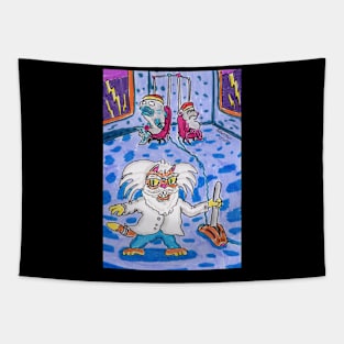 Mad Scientist Cat Tapestry