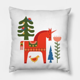 Scandinavian Inspired Christmas - Red + Green Pillow