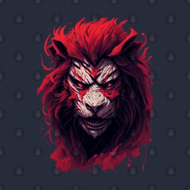 "Courageous Roar: Brave Lion Head" by KNJ Store