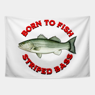 Born to Fish Striped Bass Tapestry