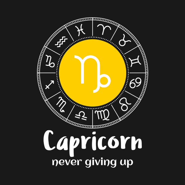 Capricorn Never Giving Up by Science Puns