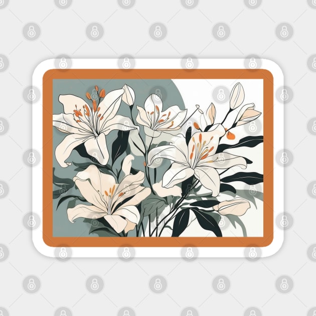 White Lilies Magnet by Jasmine