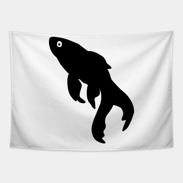 Goldfish Black White 6 Tapestry by notsniwart