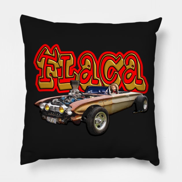 62 Buick Rat Rod Flaca Pillow by vivachas