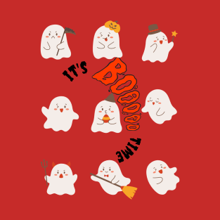 It's Boo Time Shirt, Funny T-Shirt, Cute Ghosts Tee, Halloween Gift Ideas T-Shirt