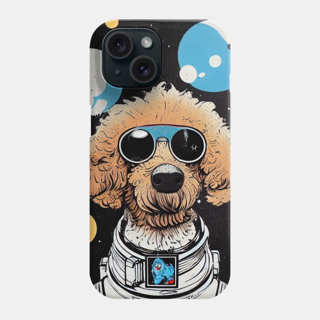 Astronaut royal poodle portrait Phone Case by etherElric