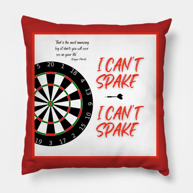 i can't spake wayne mardle commentary red letters 1 Pillow by Darts Tees Emporium