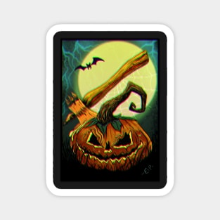 Halloween pumpkin with visual glitch effect Magnet