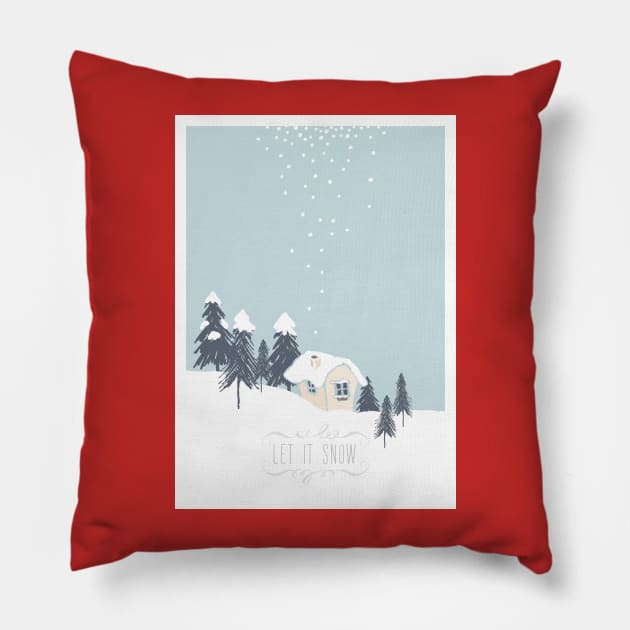 Let it snow Pillow by Kingrocker Clothing
