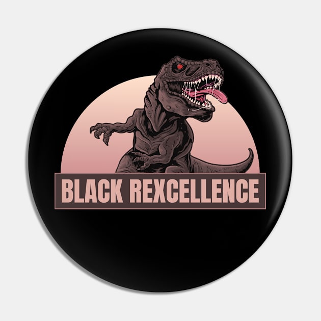 Black Excellence T-rex Pin by sqwear