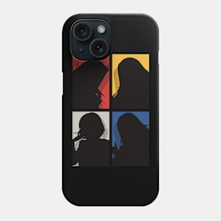 All The Main Characters In The Eminence In Shadow Anime In A Cool Black Silhouette Pop Art Design In Colorful Background Phone Case