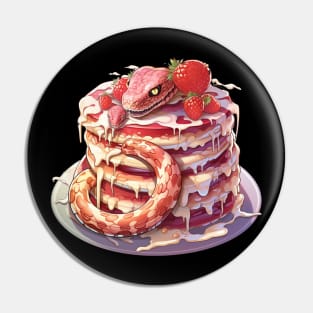 Spaghetti Snake Strawberry Pancake Pin