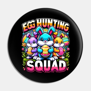 Egg Hunting Squad Crew Family Funny Happy Easter Bunny Kids Pin