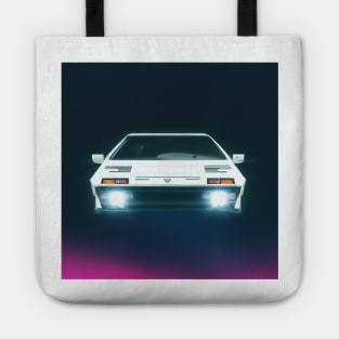 Future dreams of the past - Flying white car Tote