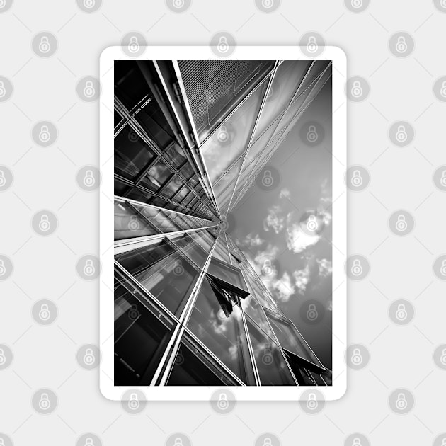 Symmetric glass facade Photography Magnet by SLGA Designs