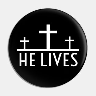 He Lives Jesus  Religious Funny Christian Pin