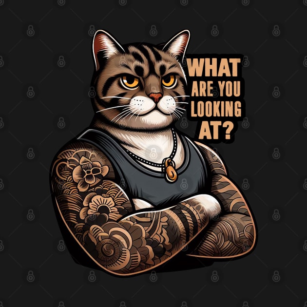 What Are You Looking At meme Tabby Cat by Plushism