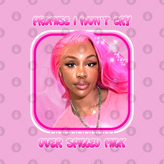 SZA - Promise I Won't Cry Over Spilled Milk - Vintage - Pink by GFXbyMillust