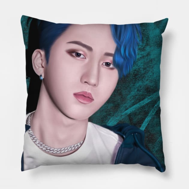 Charming Changbin , Doodle Pillow by noirglare