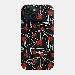 Red Roses and Barbed Wire Goth Pattern Phone Case