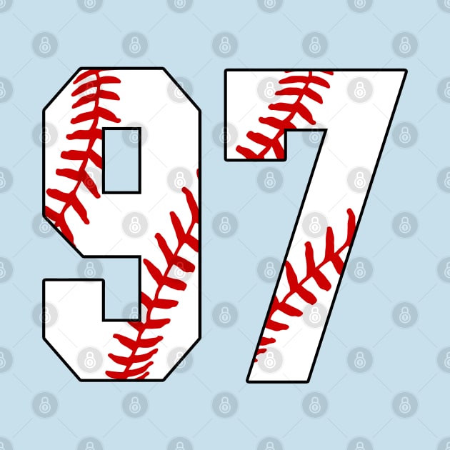 Baseball Number 97 #97 Baseball Shirt Jersey Favorite Player Biggest Fan by TeeCreations