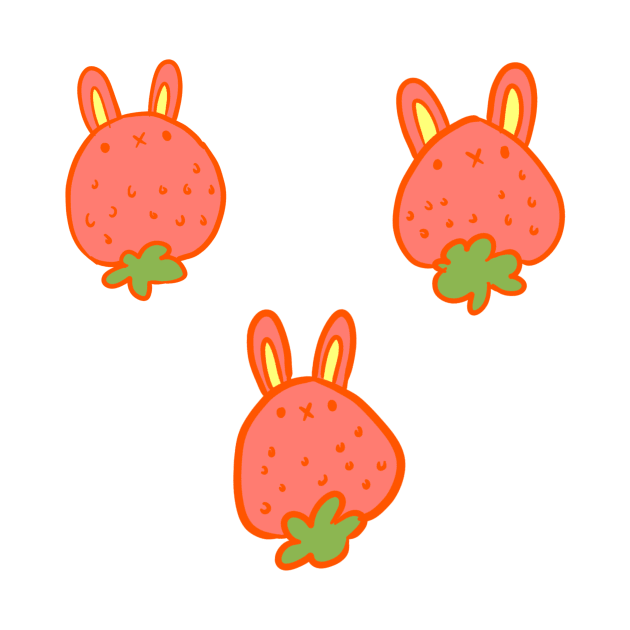 strawberry bunnies by Mayarart