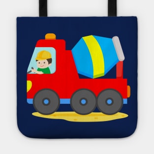 Concrete Truck Cement Mixer Construction Vehicle Boy Tote