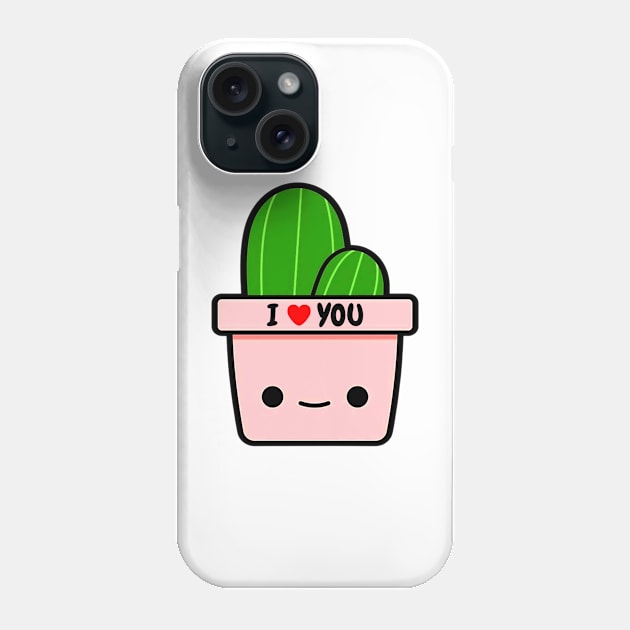 "I Love You" Cactus Phone Case by Sugarori