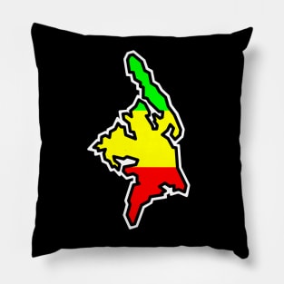 Cortes Island Silhouette in Rastafari Colours - Rasta Flag - Cortes Island Pillow