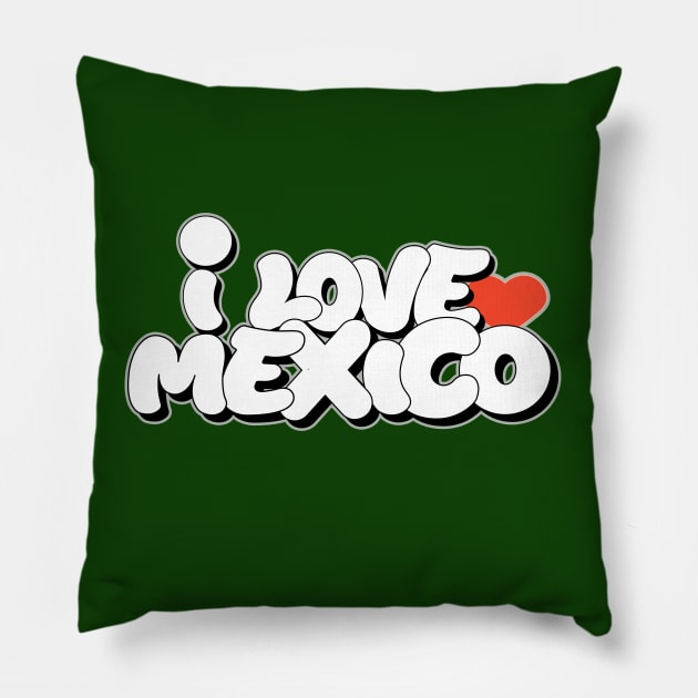 I love Mexico graffiti writing letters style Pillow by Love Wild Letters