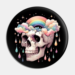 Rainbow Skull | T Shirt Design Pin