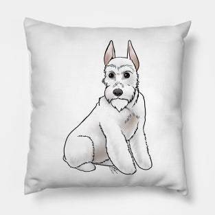 Dog - Miniature Schnauzer - White Cropped Pillow