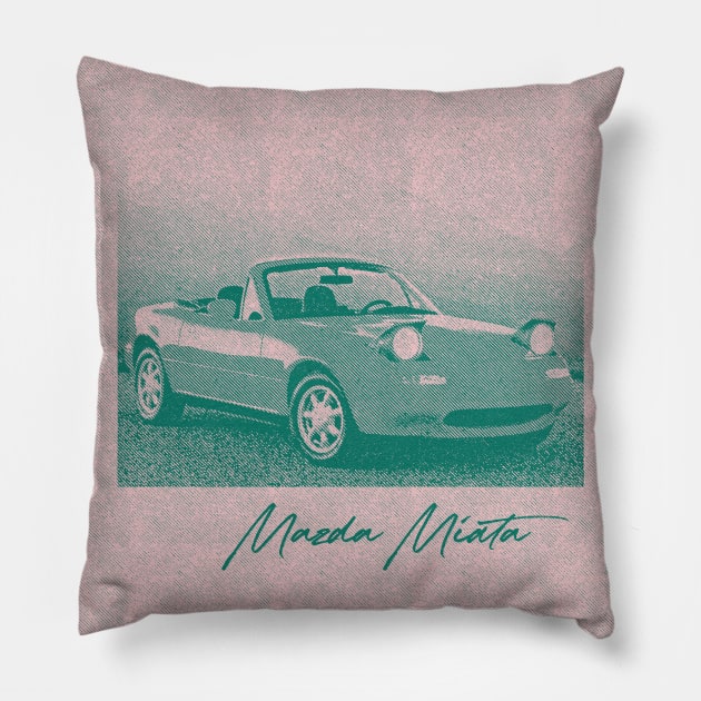 Mazda Miata / 90s Style Aesthetic Art Print Pillow by unknown_pleasures