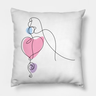 Valentines day One Continuous Line art Pillow