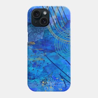 Blue and Gold Abstract Design Phone Case