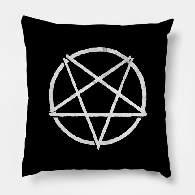 White Satanic Pentagram | Hail Satan Pillow by WearSatan