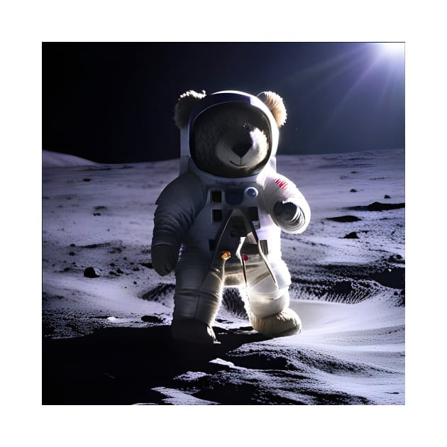 Teddy in a Space suit on the Moon by Colin-Bentham