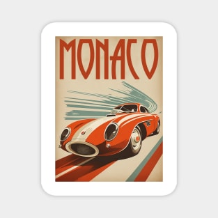 Monaco Supercar Vintage Travel Art Poster Magnet
