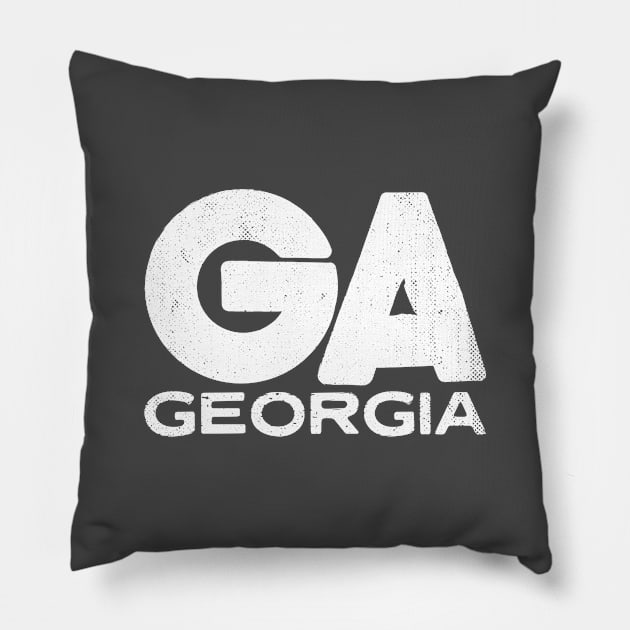 GA Georgia State Vintage Typography Pillow by Commykaze