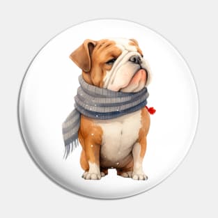 Winter dog Pin