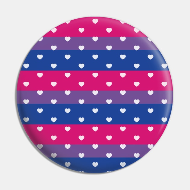 Bi Pride Bisexual Pride Colors Hearts Flag Pin by mindeverykind