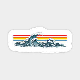 80s Sunset Waves Magnet