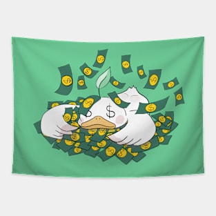 Money falling Doo Doo duck Tapestry