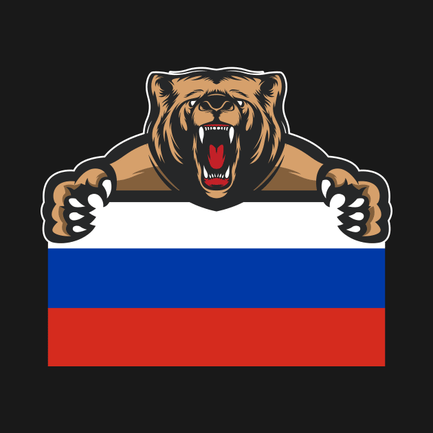 Russia Bear Flag Gift by Foxxy Merch